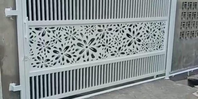 pintu besi cutting bunga minimalis aceh