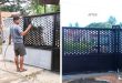 Pintu sorong besi cutting custom before after hasil pengerjaan Kreatif Steel Aceh