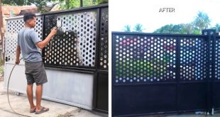 Pintu sorong besi cutting custom before after hasil pengerjaan Kreatif Steel Aceh